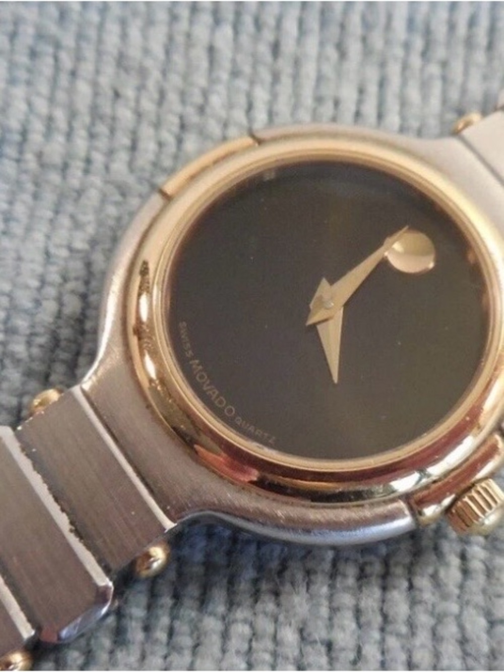 Movado Two-Tone Black Dial Dress Watch